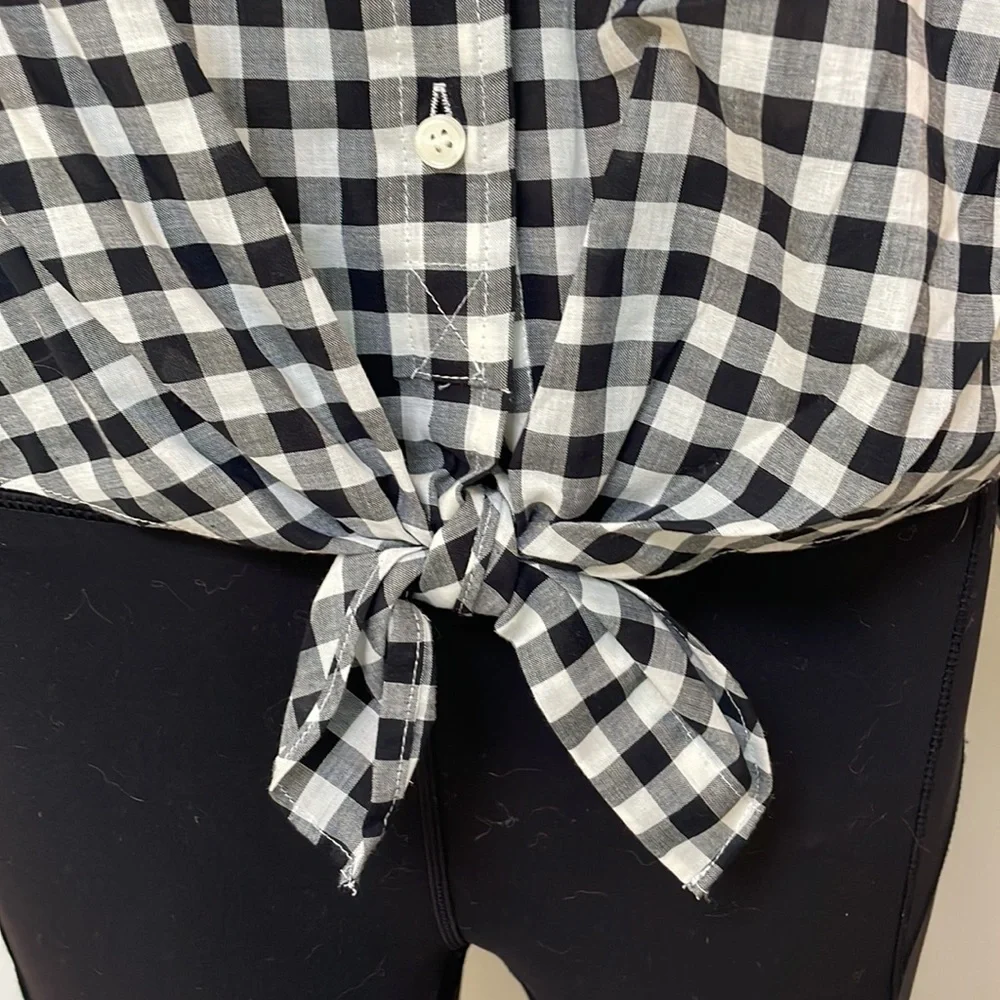 J. Crew black and white gingham women's top